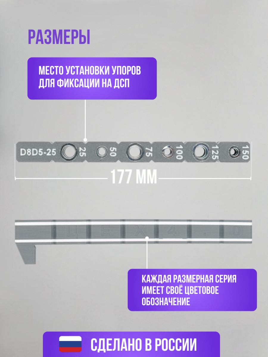 Мебельный кондуктор для конфирматов D8D5-25